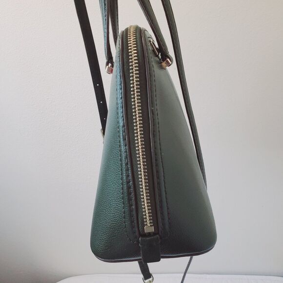 Kate Spade Patterson Drive Dome Satchel Purse Handbag Crossbody Strap Dark Green - Picture 6 of 17